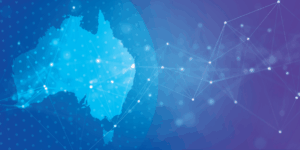 Feature image of Australia with glowing connections