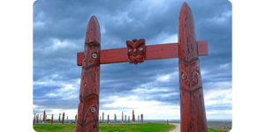 Compass central stone by the Maori in New Zealand