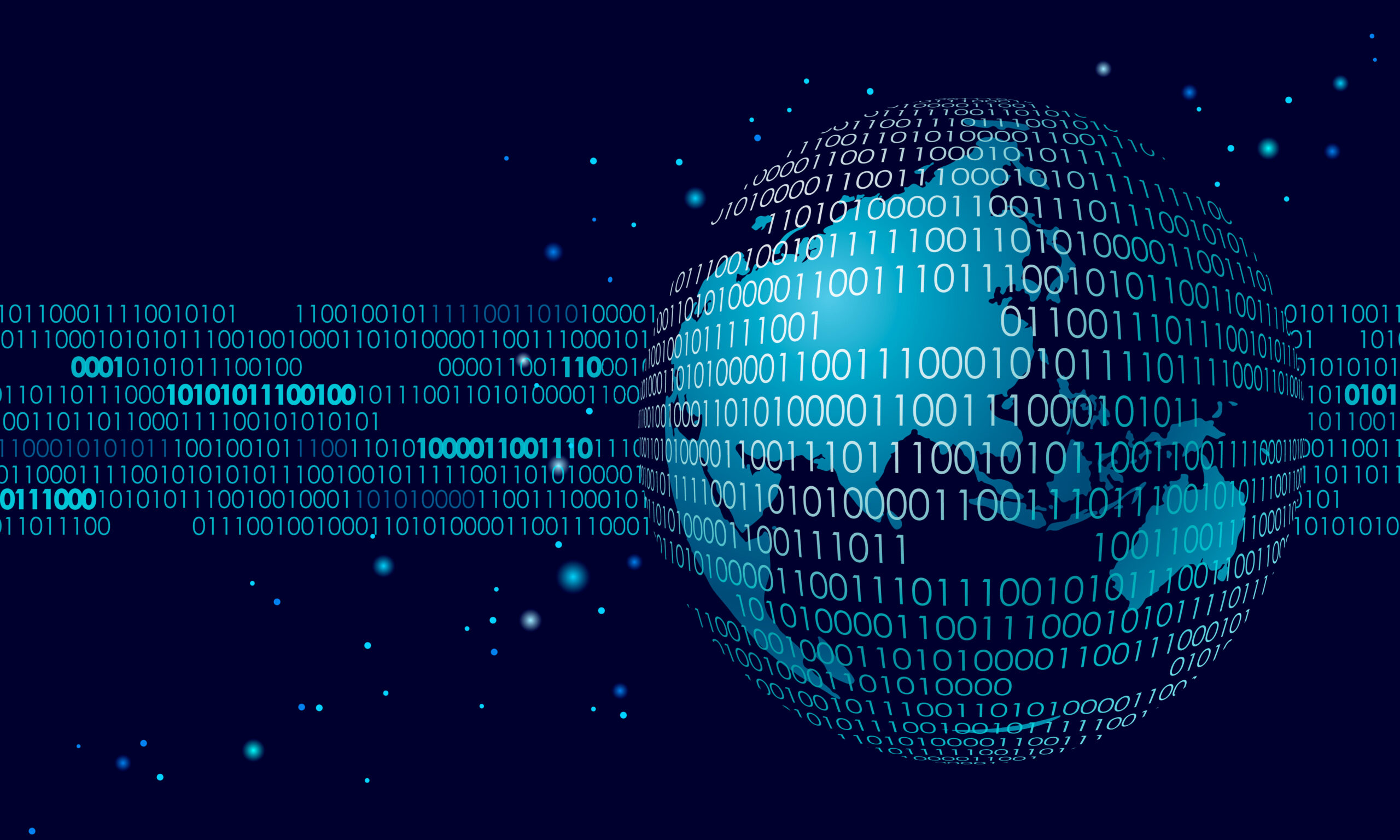Image of globe with numbers in front of it